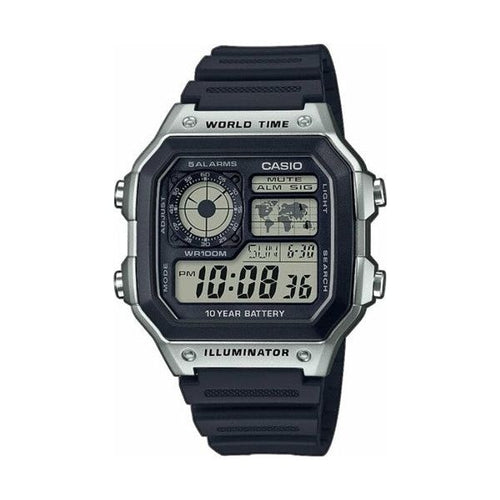 Load image into Gallery viewer, CASIO SPORT Mod. CASIO SPORT Mod. WORLD TIME ILLUMINATOR 5 ALARMS - FUTURE CLASSIC COLLECTION - BLACK SILVER-0
