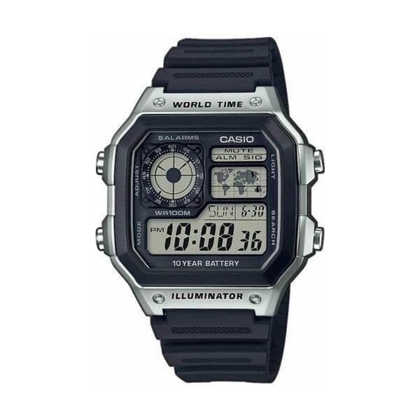 CASIO SPORT Mod. CASIO SPORT Mod. WORLD TIME ILLUMINATOR 5 ALARMS - FUTURE CLASSIC COLLECTION - BLACK SILVER-0