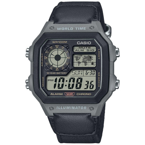 Load image into Gallery viewer, CASIO SPORT Mod. WORLD TIME ILLUMINATOR 5 ALARMS - FUTURE CLASSIC COLLECTION - KHAKI BLACK-0
