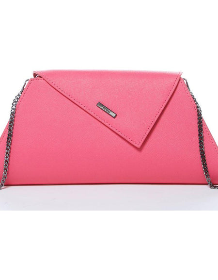 Angelica Hot Pink Leather Clutch Bag