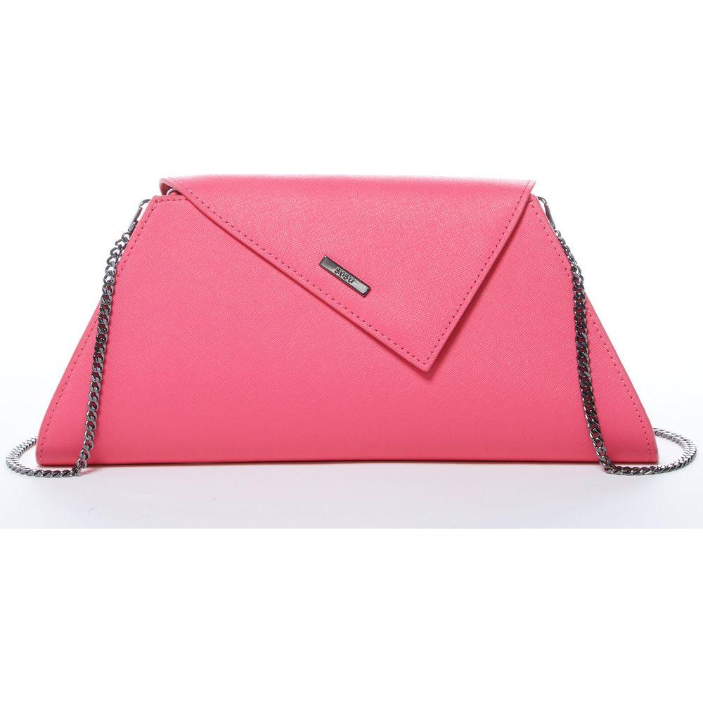 Angelica Hot Pink Leather Clutch Bag