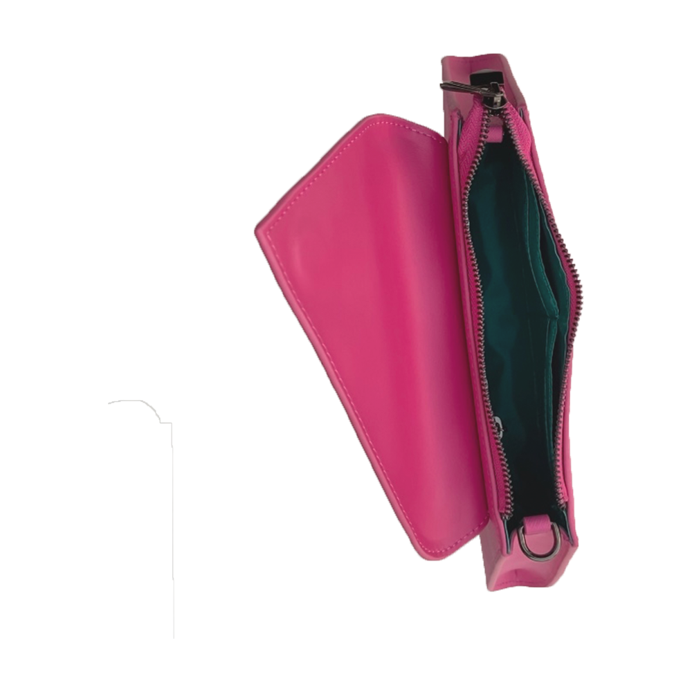 Angelica Hot Pink Leather Clutch Bag