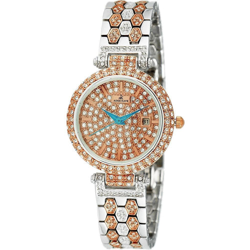 Load image into Gallery viewer, Adee Kaye Finess Crystal Accents Gold Tone Women&#39;s Watch
