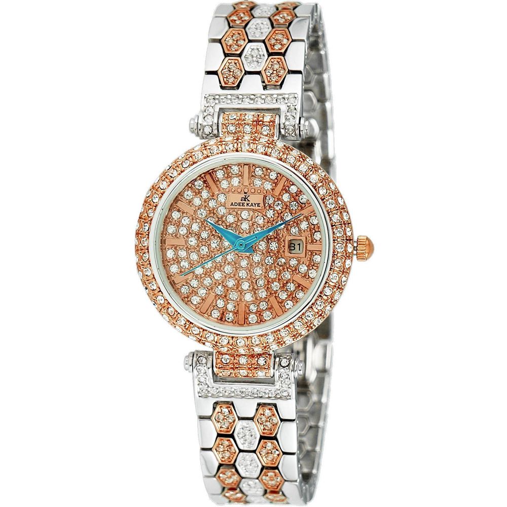 Adee Kaye Finess Crystal Accents Gold Tone Women's Watch