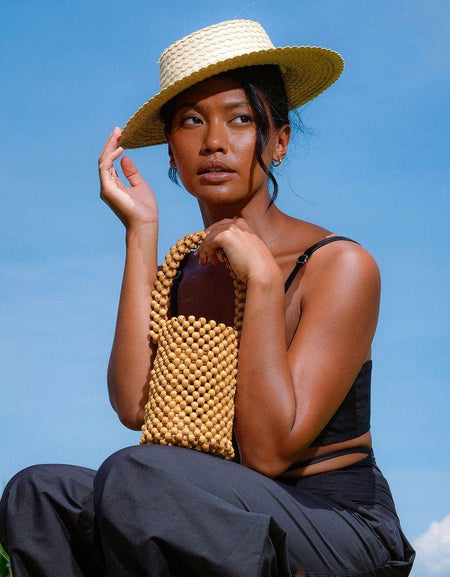 ALILA Wooden Beads Bucket Bag