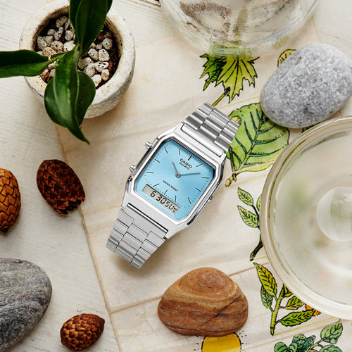 Load image into Gallery viewer, CASIO VINTAGE Mod. EDGY COLLECTION SUNRAY DIAL - LIGHT BLUE-1
