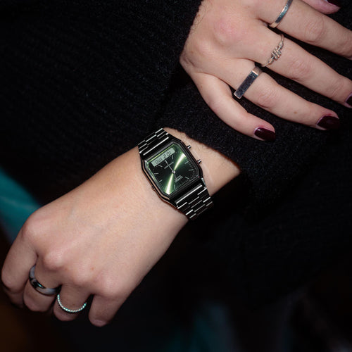Load image into Gallery viewer, CASIO VINTAGE Mod. EDGY COLLECTION SUNRAY DIAL - GREEN MOSS-1
