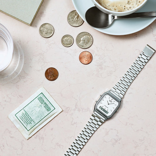 Load image into Gallery viewer, CASIO VINTAGE Mod. EDGY COLLECTION SUNRAY DIAL - SILVER-1
