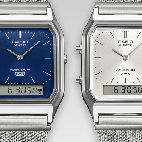 Load image into Gallery viewer, CASIO VINTAGE Mod. EDGY COLLECTION SUNRAY DIAL - MESH STRAP, BLUE-3
