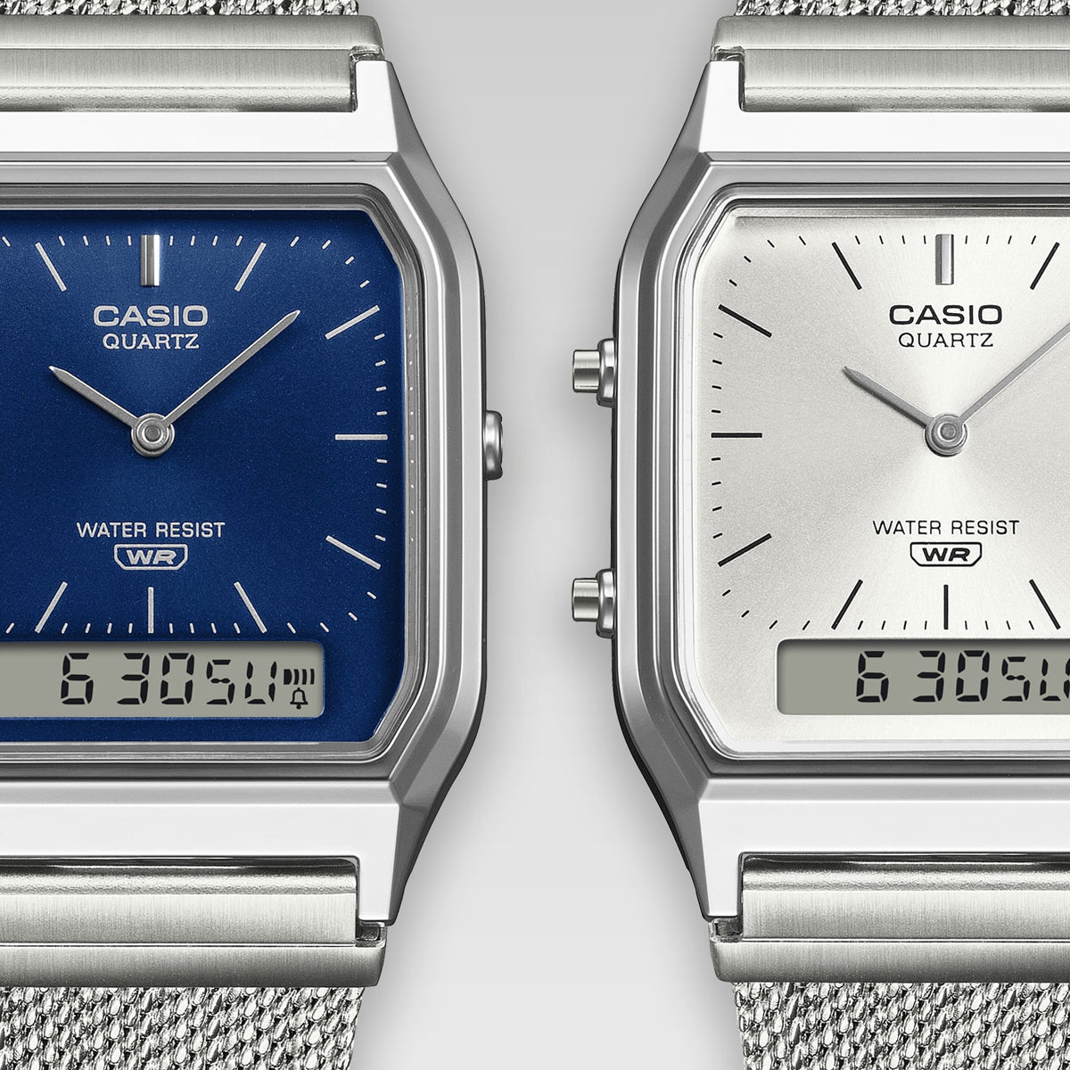 CASIO VINTAGE Mod. EDGY COLLECTION SUNRAY DIAL - MESH STRAP, BLUE-3