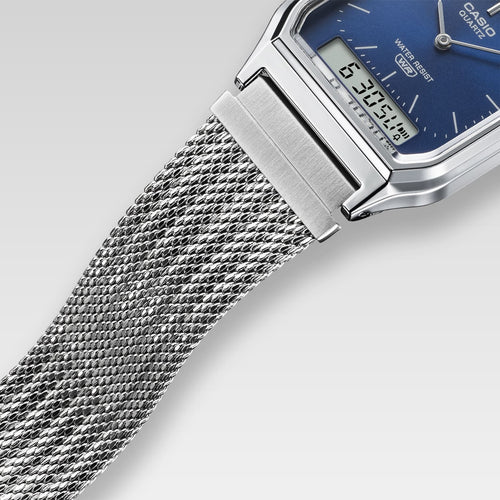 Load image into Gallery viewer, CASIO VINTAGE Mod. EDGY COLLECTION SUNRAY DIAL - MESH STRAP, BLUE-4
