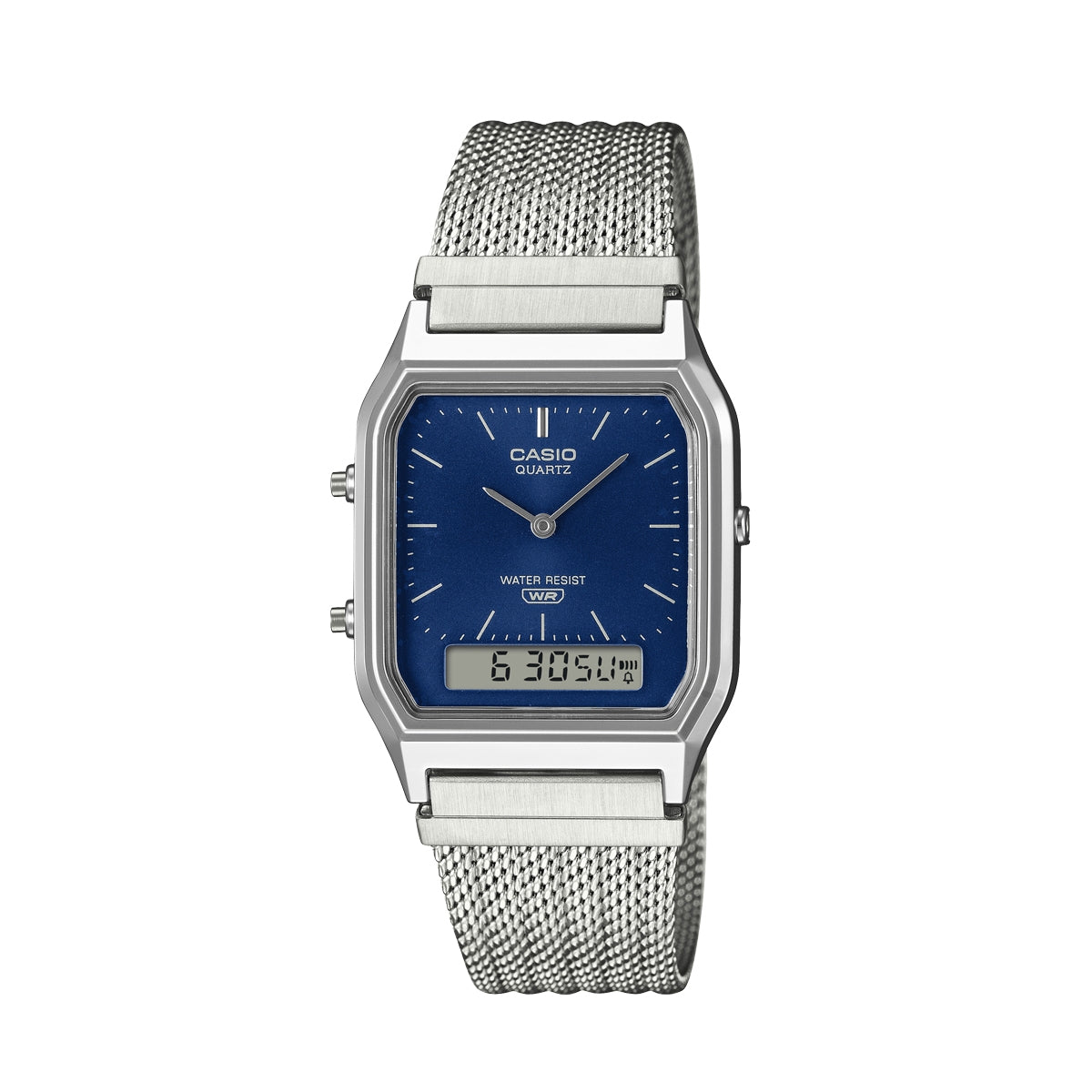 CASIO VINTAGE Mod. EDGY COLLECTION SUNRAY DIAL - MESH STRAP, BLUE-0