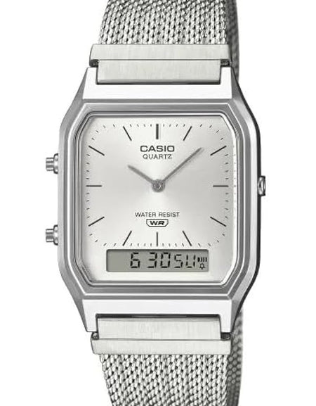 CASIO VINTAGE Mod. EDGY COLLECTION MESH STRAP - SILVER-0
