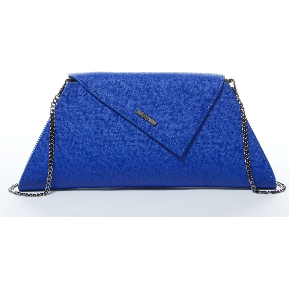 Angelica Cobalt Blue Leather Clutch Bag