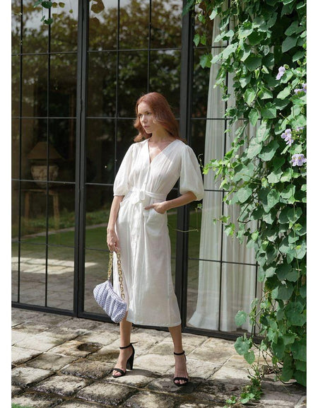 AWAN Ruffle Bag in Navy Blue Gingham – A Touch of Tropical Elegance