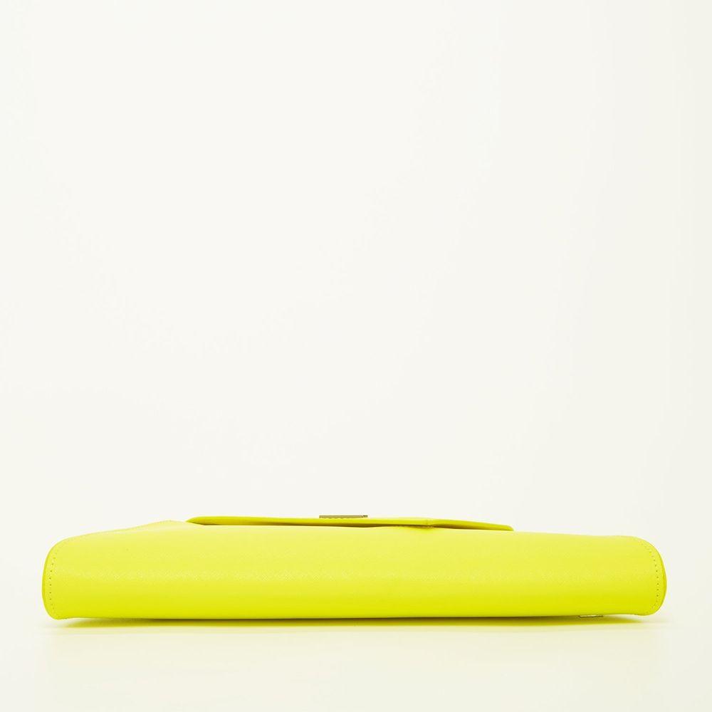 Angelica Electric Yellow Leather Clutch Purse