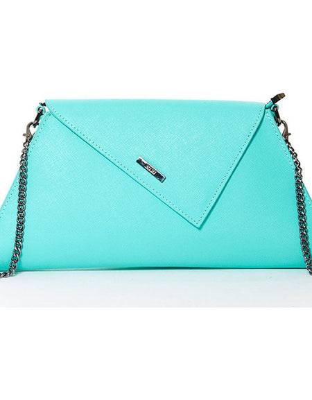Angelica Turquoise Clutch Leather