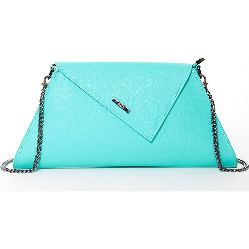 Angelica Turquoise Clutch Leather