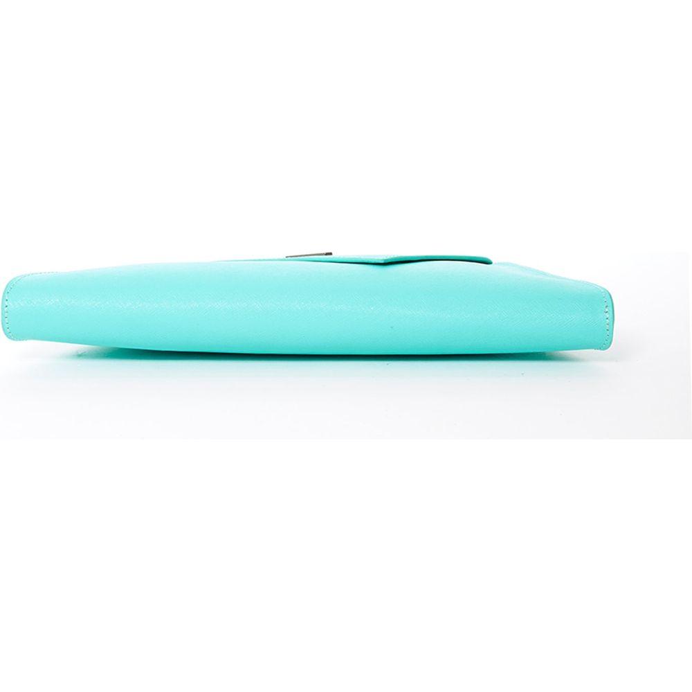 Angelica Turquoise Clutch Leather