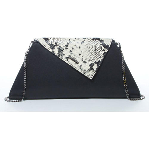 Load image into Gallery viewer, SUSU The Angelica Leather Clutch Black Snakeskin
