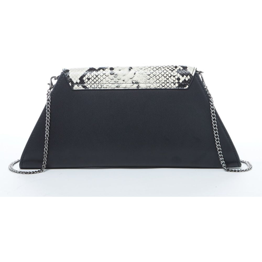 SUSU The Angelica Leather Clutch Black Snakeskin