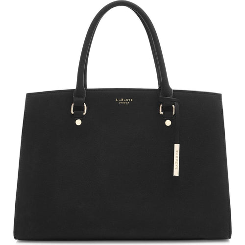 Load image into Gallery viewer, LaBante London Black Aricia Vegan Fashion Computer Bag
