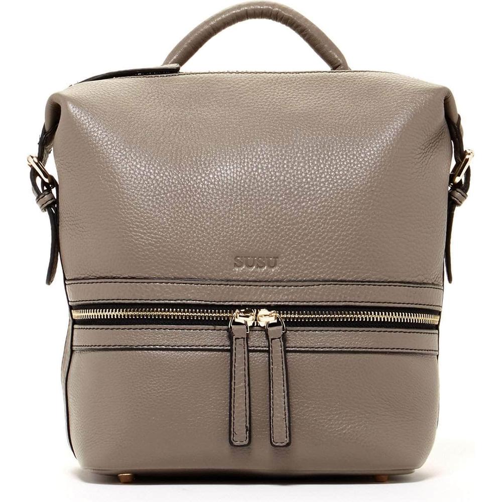 Ashley Gray Leather Backpack Purse