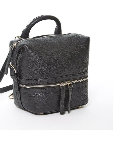 SUSU The Ashley Black Leather Backpack Purse