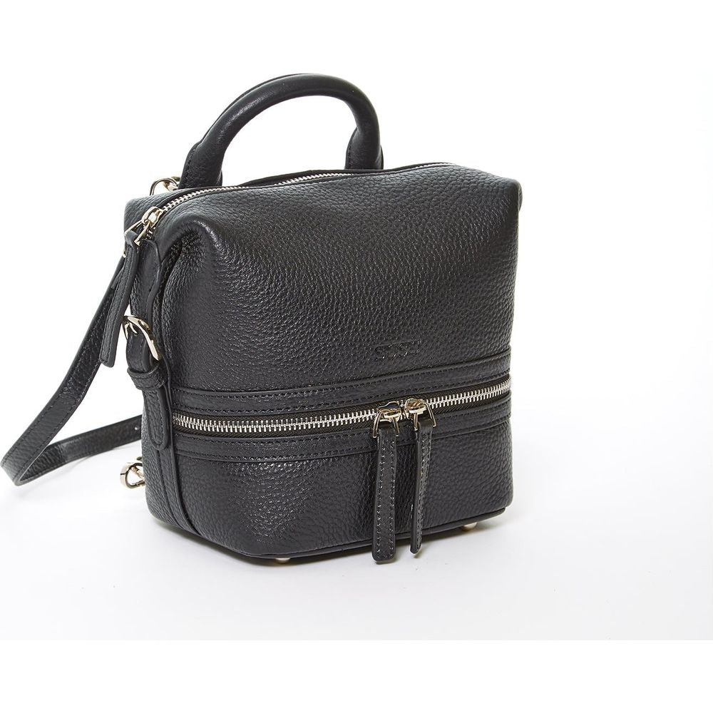 SUSU The Ashley Black Leather Backpack Purse