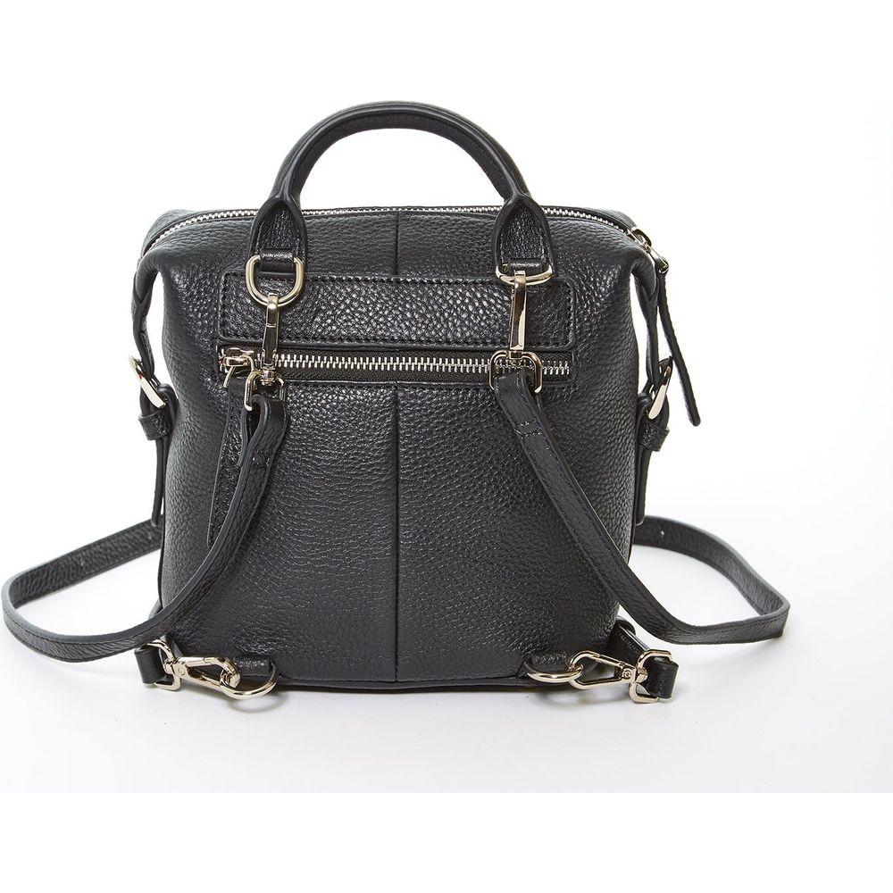 SUSU The Ashley Black Leather Backpack Purse