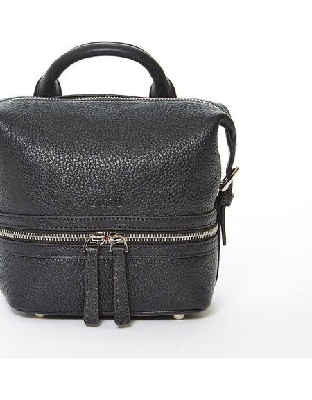 SUSU The Ashley Black Leather Backpack Purse