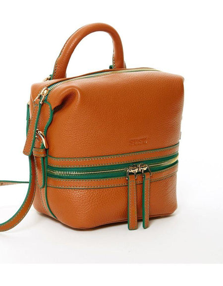 SUSU The Ashley Brown Leather Backpack Purse
