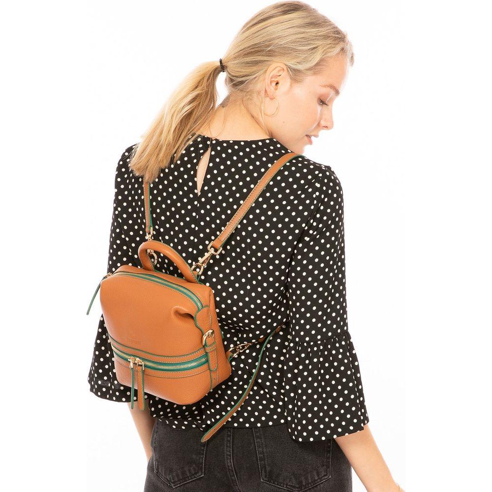 SUSU The Ashley Brown Leather Backpack Purse