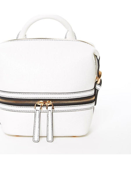 SUSU The Ashley White Leather Backpack Purse