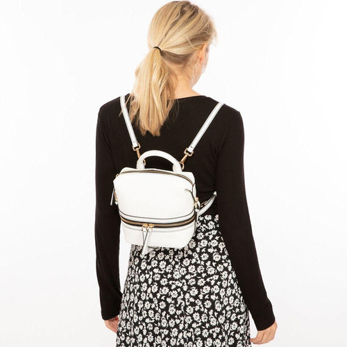 Load image into Gallery viewer, SUSU The Ashley White Leather Backpack Purse
