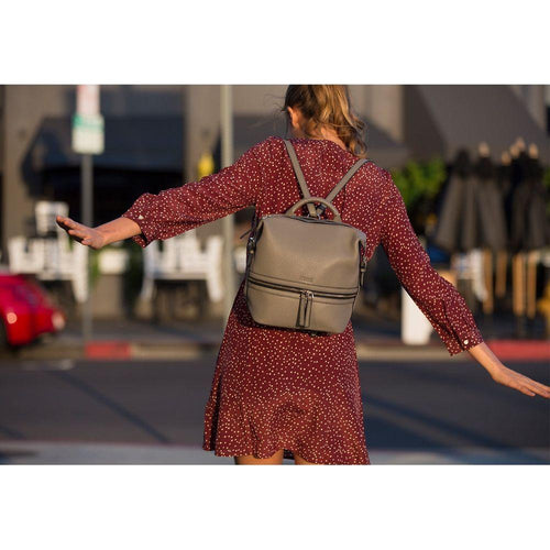 Load image into Gallery viewer, Ashley Gray Leather Backpack Purse
