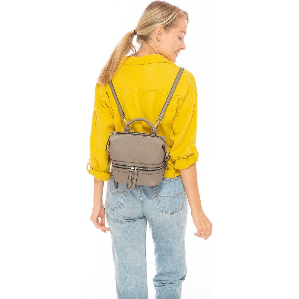 SUSU The Ashley Gray Leather Backpack Purse