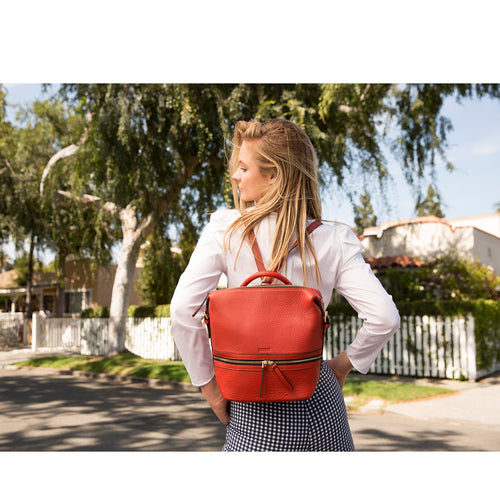 Load image into Gallery viewer, Ashley Red Leather Backpack Purse
