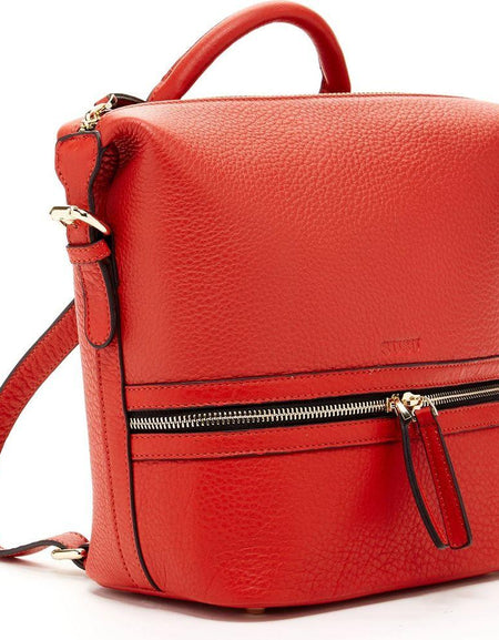 Ashley Red Leather Backpack Purse: Timeless Elegance Meets Practicality