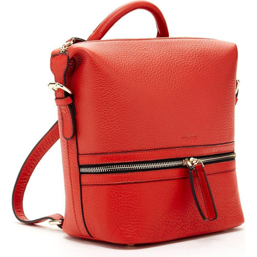 Load image into Gallery viewer, Ashley Red Leather Backpack Purse: Timeless Elegance Meets Practicality
