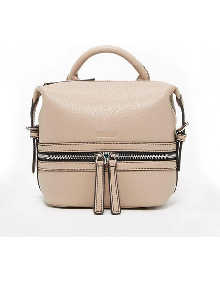 SUSU The Ashley Leather Backpack Purse Beige