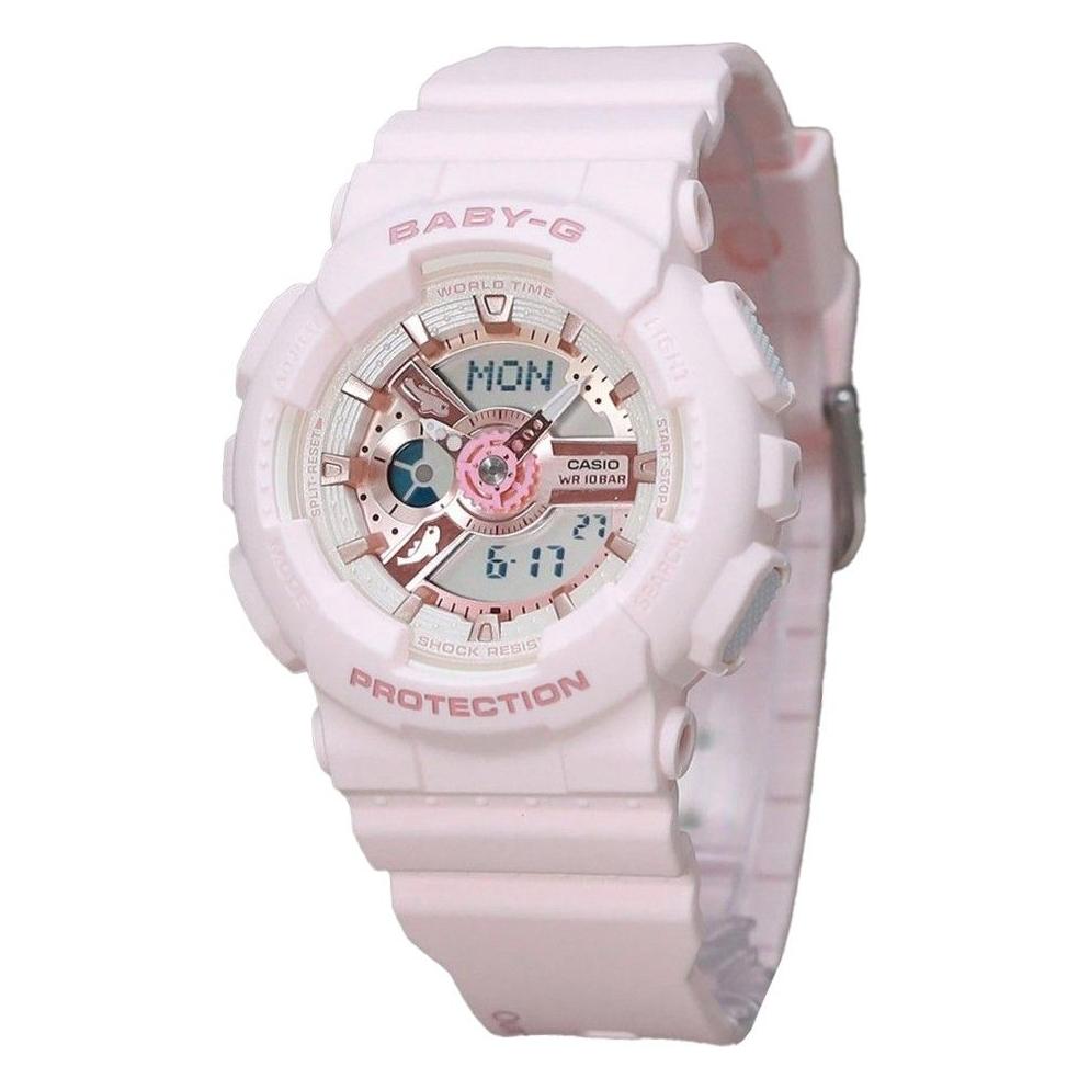 Casio Baby-G Analog Digital Aqua Planet Collaboration Pink Bio Based Resin Quartz BA-110AQ-4A Women's Watch