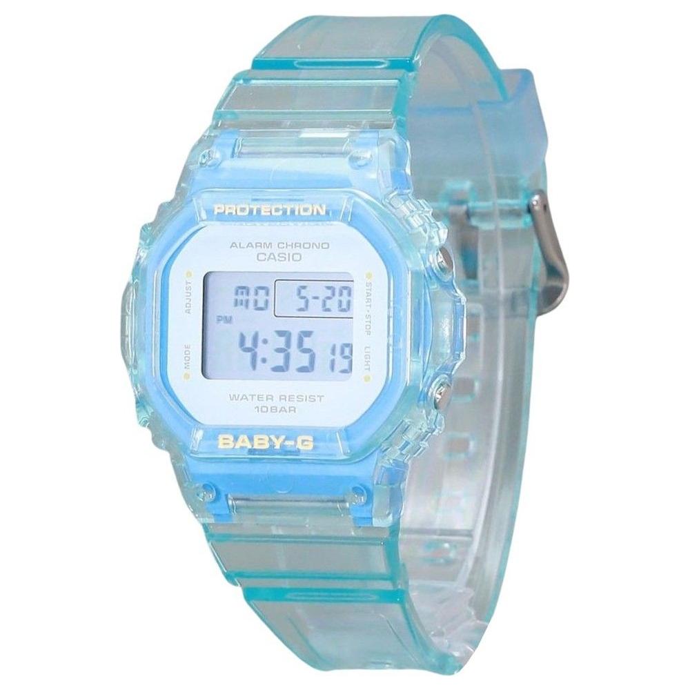 Casio Baby-G Digital Summer Jelly Transparent Light Blue Resin Strap Quartz BGD-565SJ-2 Women's Watch