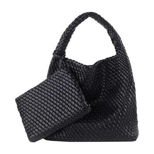 Load image into Gallery viewer, Commuter Hobo Bag Large Woven Purse 2 in 1
