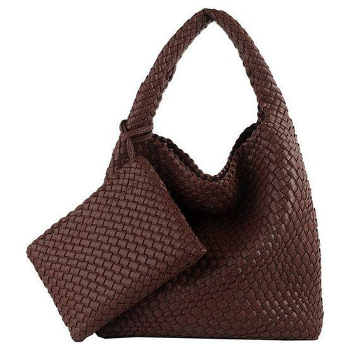 Load image into Gallery viewer, Commuter Hobo Bag Large Woven Purse 2 in 1
