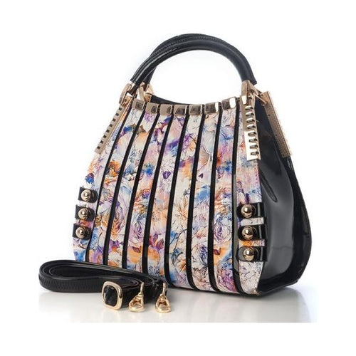 Load image into Gallery viewer, Bravo Handbags B96-6833FL Irina Print Signature Series Leather Handbag
