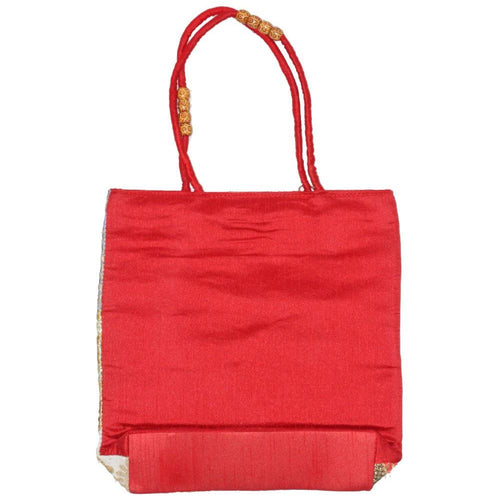 Load image into Gallery viewer, Banarasi Raw Silk Patchwork Sequin Zardozi Embroidery Lace Tote Bag
