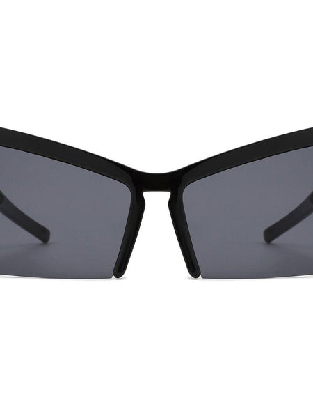 Elyndor - Oversized Geometric Square Semi-Rimless Cat Eye Sunglasses