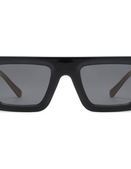 Lumos - Square Retro Two-Tone Thick Frame Flat-Top Sunglasses