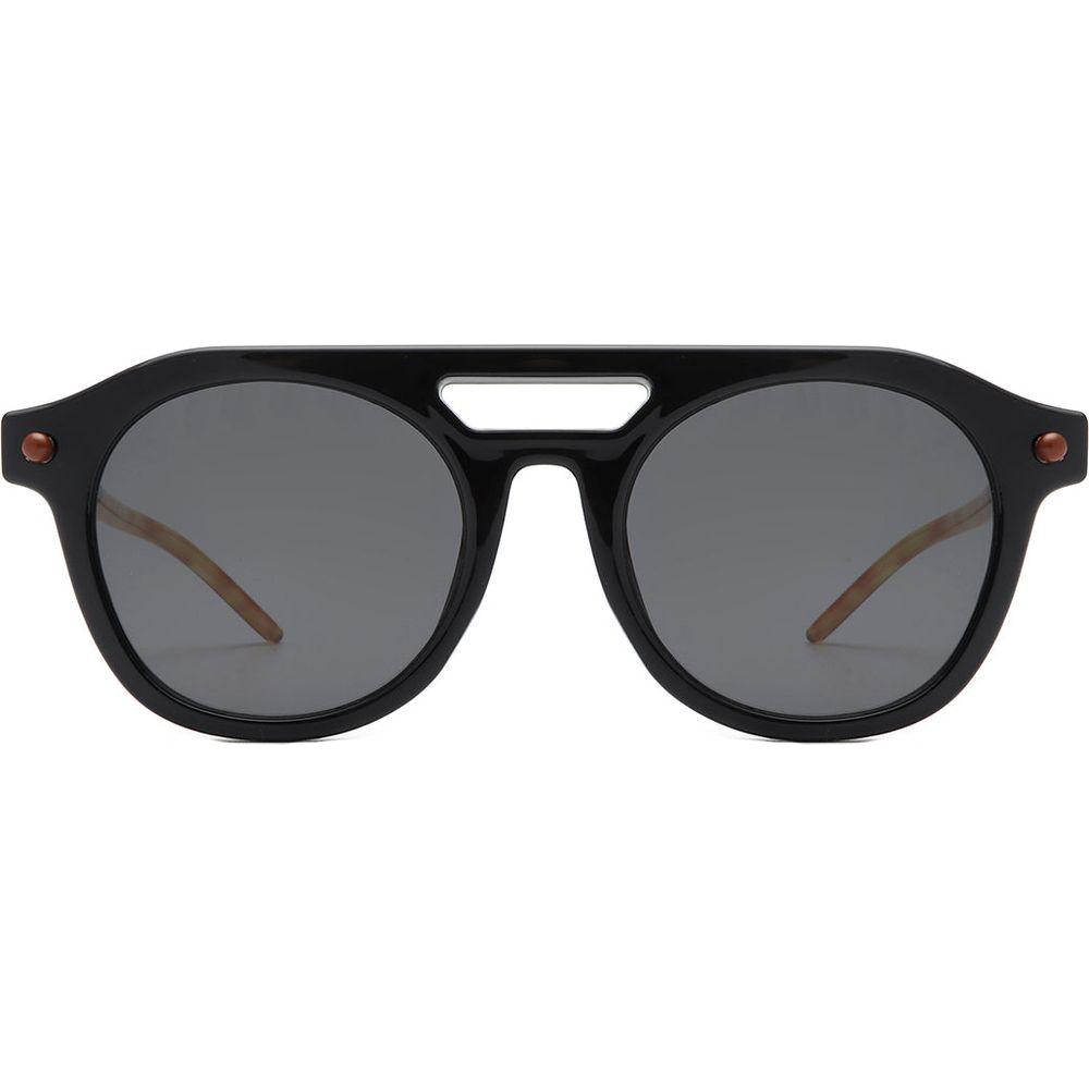 Vivid - Retro Round Brow-Bar Vintage Circle Sunglasses